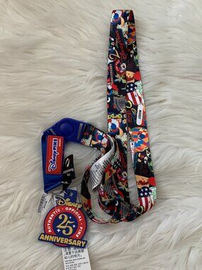 DISNEY PARKS 25TH Anniversary Reversible Pin Lanyard